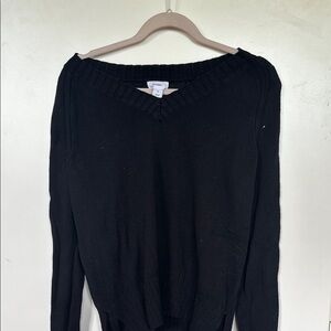 Old Navy Black V-Neck Sweater Classic Knit
